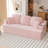 Boneless Foam 3-Seater Sofa with Cup Holders and Throw Pillows-611129005-611128992