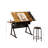 Wood Drafting Table And Stool Set, Adjustable Height Drawing Table Artist Desk With 2 Storage Drawers 