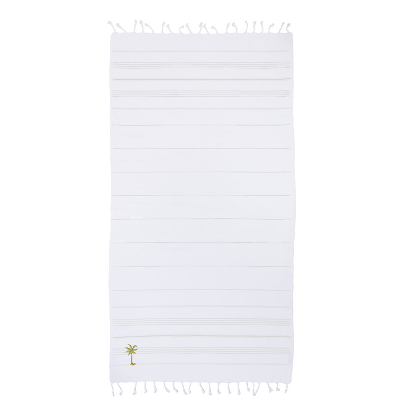 Serviette de plage Summer Fun Breezy Pestemal, Blanc