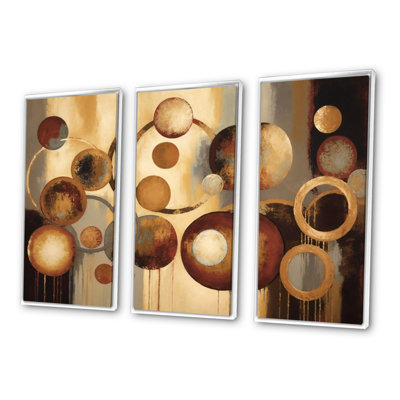 «Aged Barrel Universes III», ensemble d'art mural sur toile abstraite