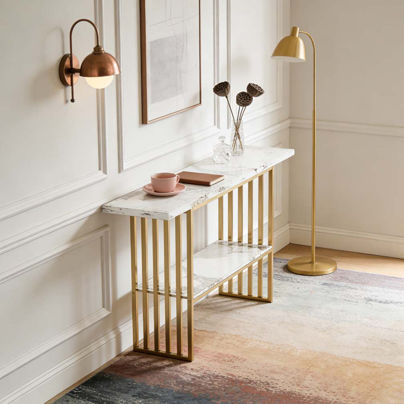 Modern Luxury Gold Metal Frame Console Table