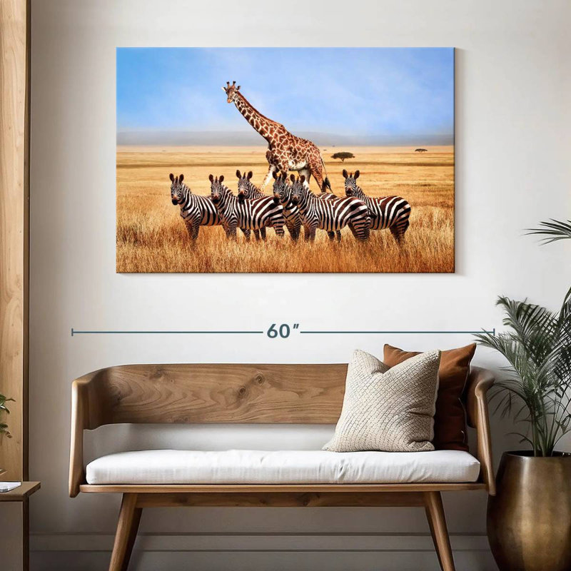 Ronce de zèbres et de girafes d'Afrique, H 32 po x l 48 po