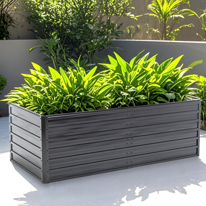 6×3×2 Ft Reinforced Galvanized Raised Garden Bed - Rustproof Steel Planter For Veggies, Flowers & Herbs