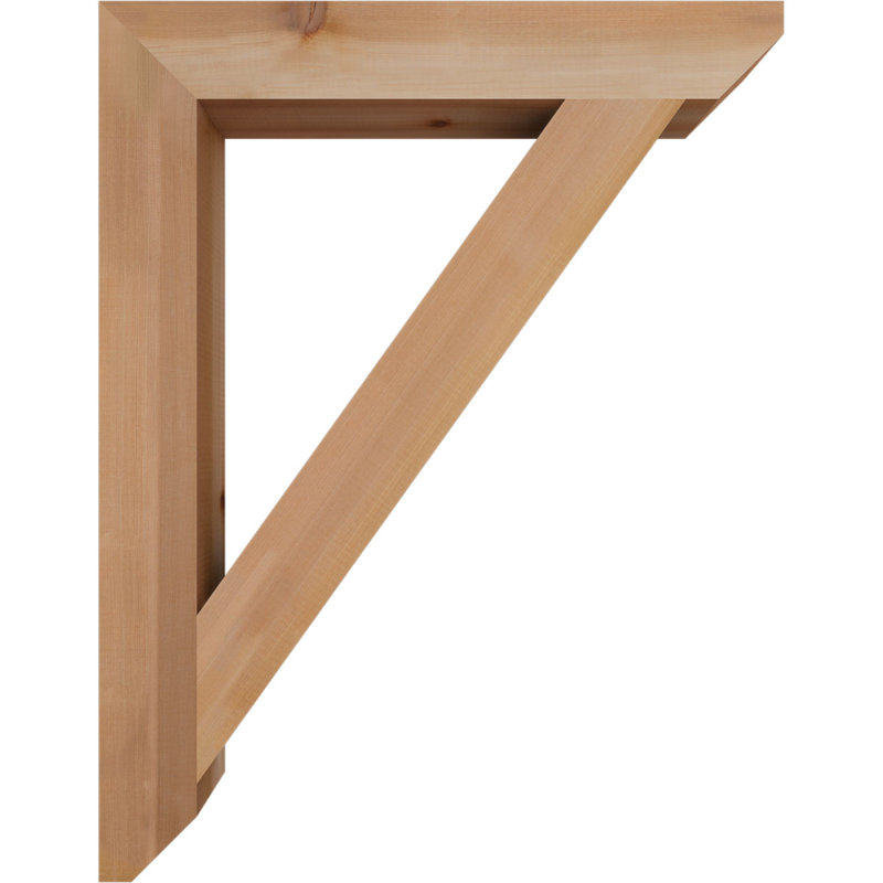 Wood Bracket/Corbel, Western Red Cedar, 36" H x 3.5" W x 28" D