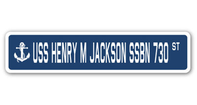Henry M Jackson Ssbn 730 Street Sign Heavy Duty Plastic 4" X 18"