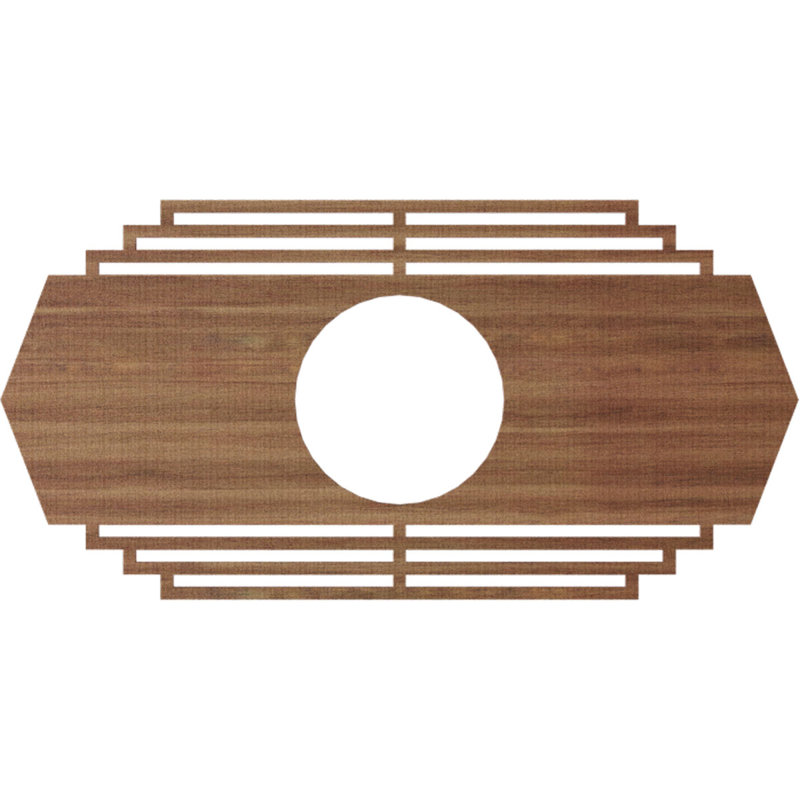 Chrysler Ceiling Medallion, Walnut, 20" H x 40" W x 0.38" D