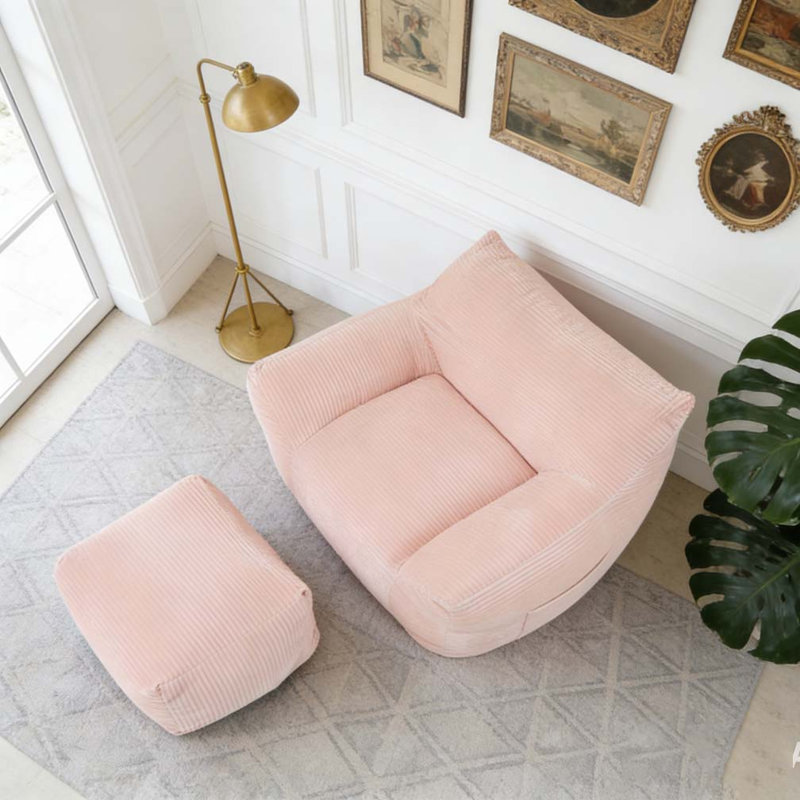 Bean Bag Chair, Oversized Comfy Beanbag, Pink