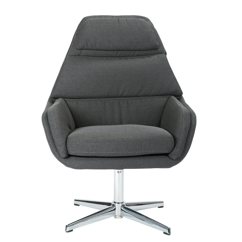 Fauteuil pivotant de 29,75 po de large Stannard, Anthracite, Tissu Klein