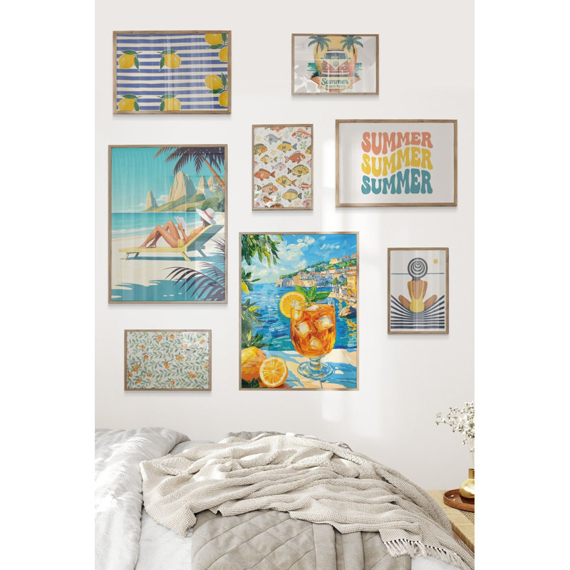 Tableau décoratif encadré (8 pièces), Brun