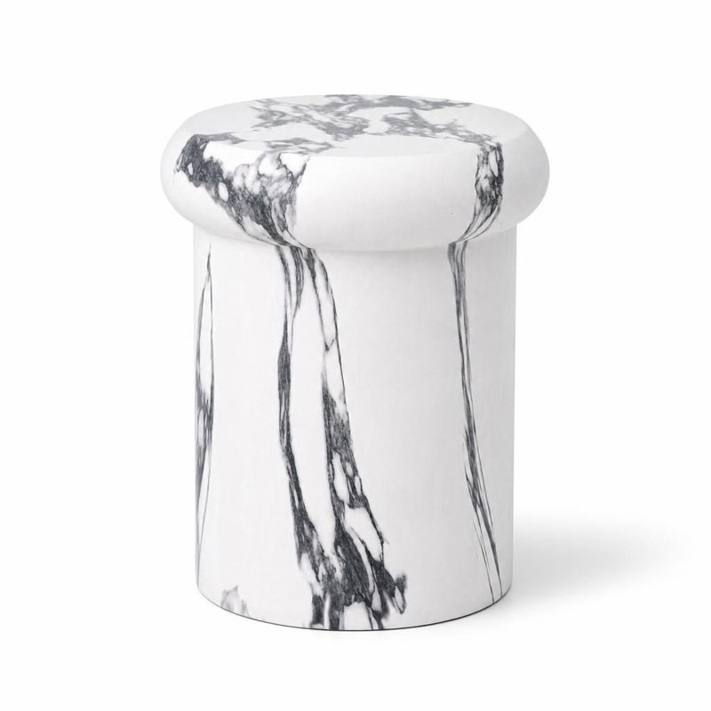 Table d'appoint sculpturale MGO de style sculptural avec table d'appoint ronde et polyvalente pour l'extérieur