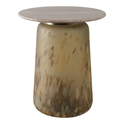 Elegant Glass Accent Table with Sculptural Design Modern and Stylish Side Table for Versatile Decor Spaces