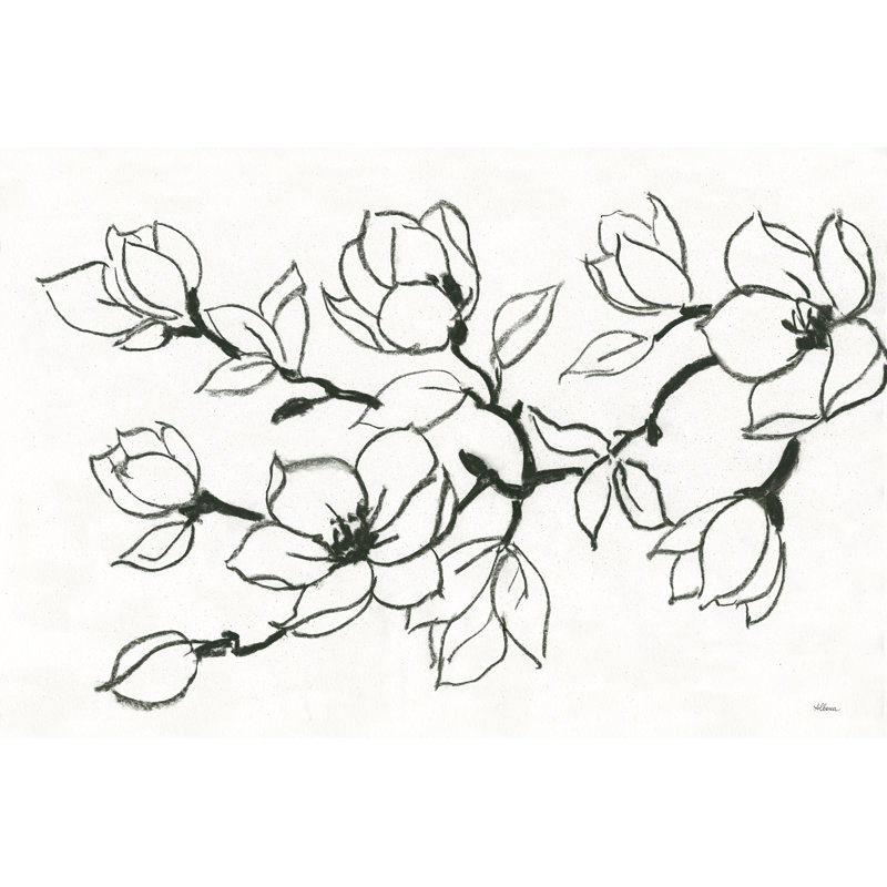 " Flower Drawing " by Albena Hristova, 12" H x 18" W