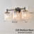 Harlune 3-light 23.25’’l Vanity Light Black And Gold Finish With Textured Glass Shade