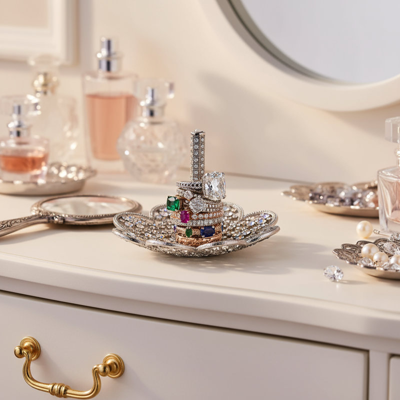 Princess Metal Ring Holder, Silver