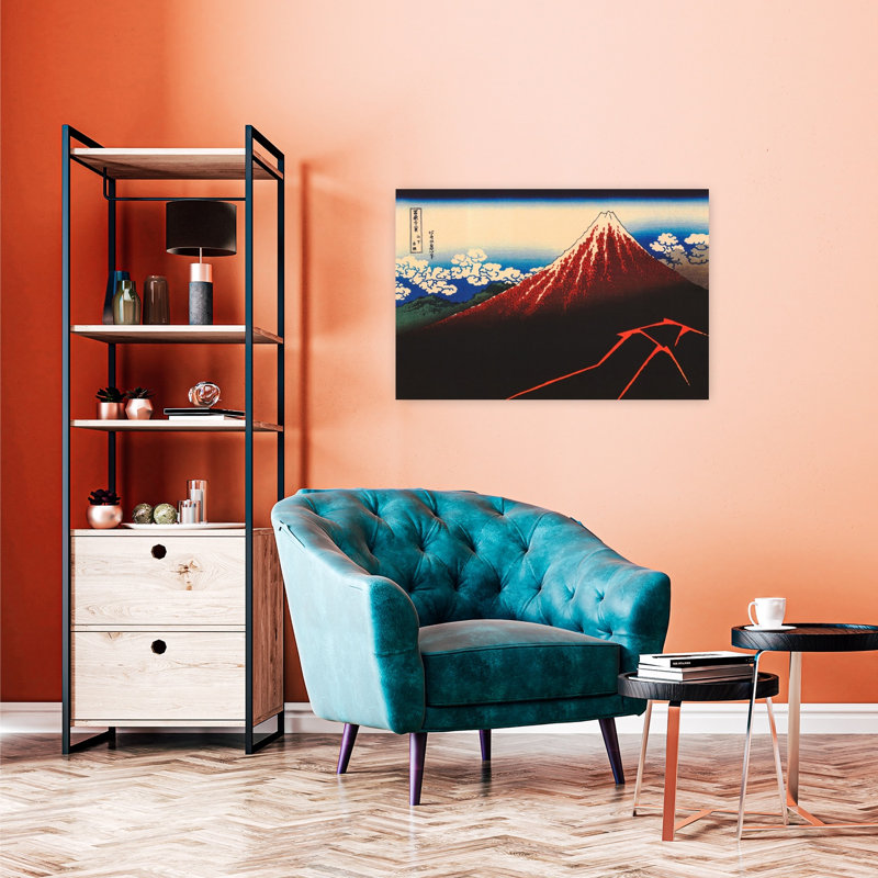 «Lightning dessous du sommet», reproduction d'art abstrait contemporain contemporain de montagne, 24" H x 36" W