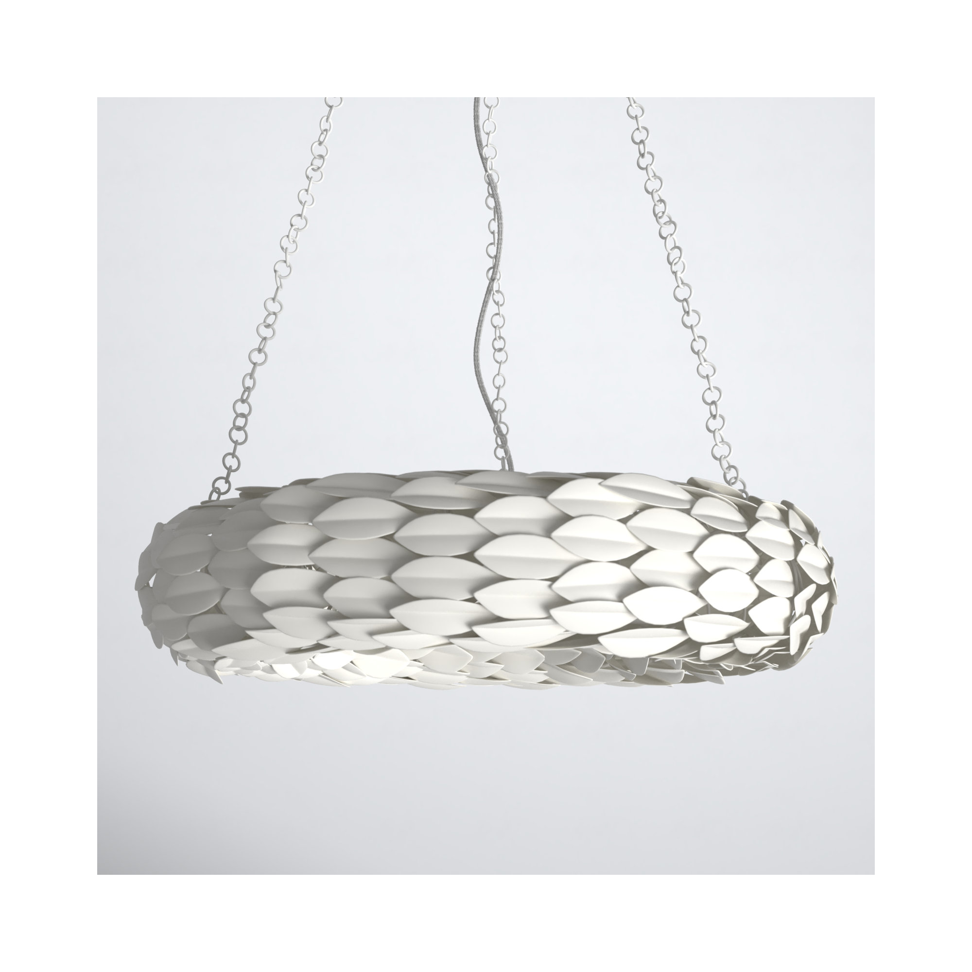 Adelynn 8 - Light Metal Dimmable Chandelier, 13.5" H x 24"W x 24"D, Matte White