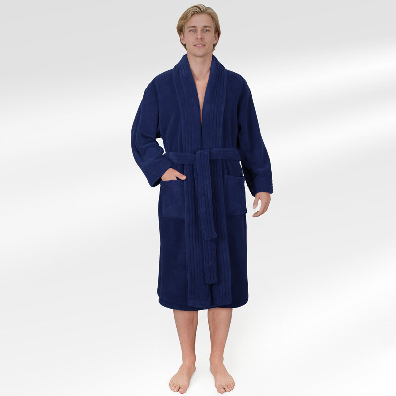 Peignoirs turcs, robes en molleton doux et absorbant doux, Marine, TG