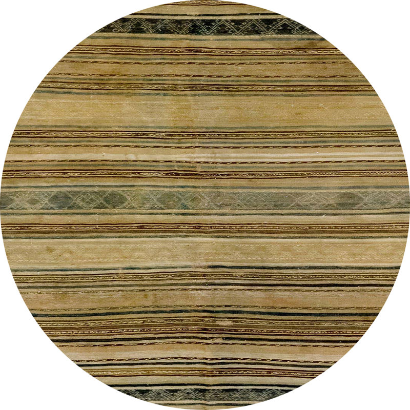 Tapis abstrait de style moderne et abstrait 1970, Rond 5 pi
