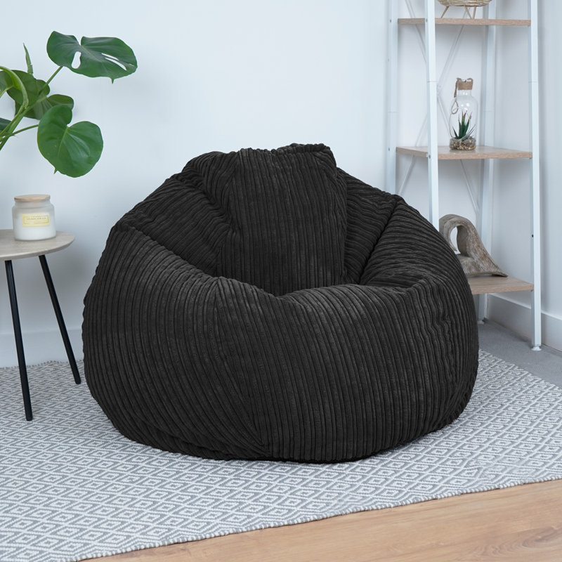 Polyester Refillable Classic Bean Bag, Black