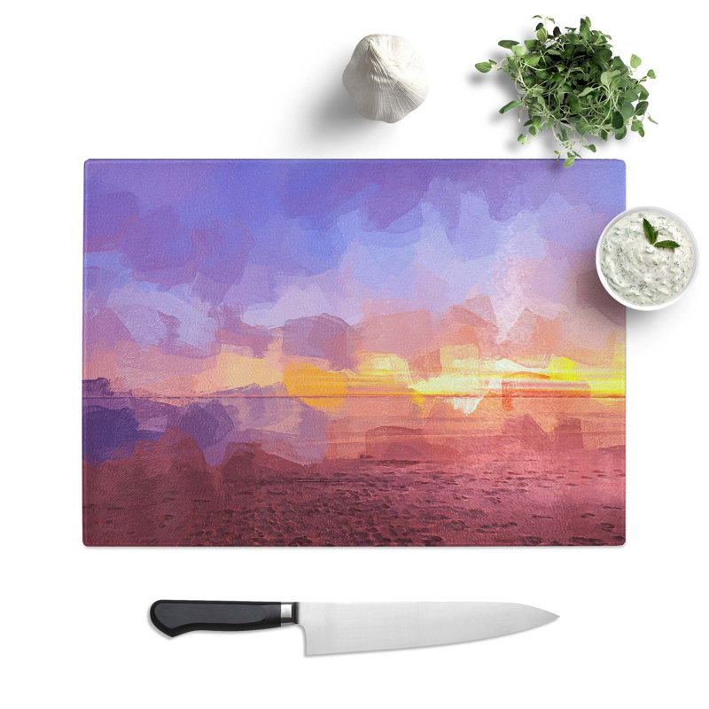 Tempered Glass Sydney Beach Chopping Board, 28.5 cm W x 20 cm L