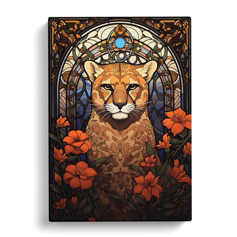 Cheetah Nouveau - Wrapped Canvas, 50cm H x 35cm W x 3cm D