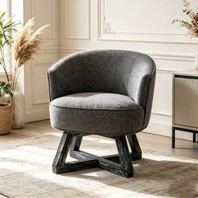 Chaise pivotante avec base en bois en forme de croix