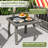 3 Pcs Patio Pe Wicker Furniture Set With 5-level Adjustable Backrest Bistro Set