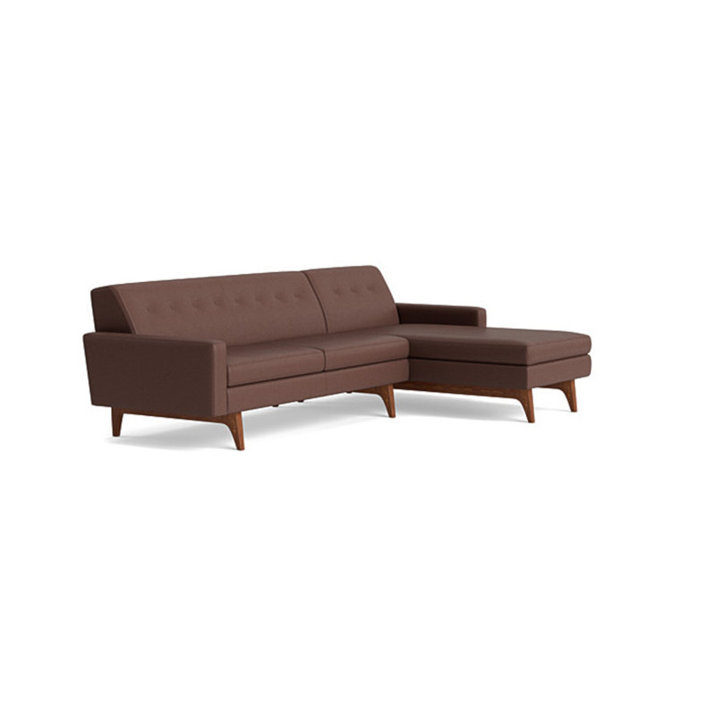 Tyler Chaise Sectional, Right Hand Facing, Leather - Deep Blue