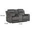 Causeuse inclinable manuelle Tesy, console, microfibre gris foncé 71 po