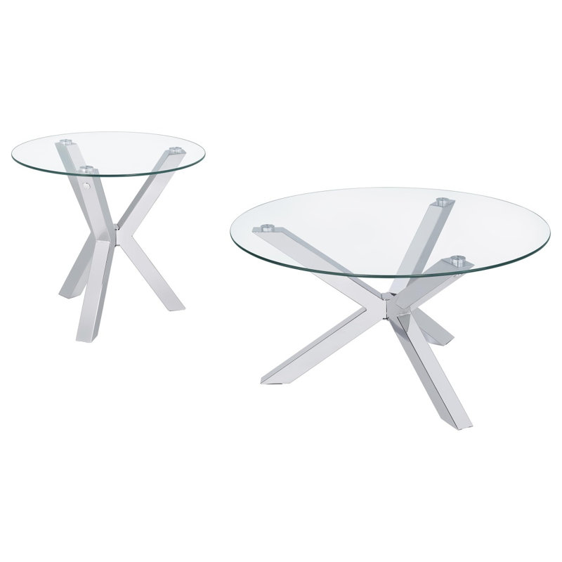 Ensemble de table basse et de table de bout 2 pièces Alexa Chrome