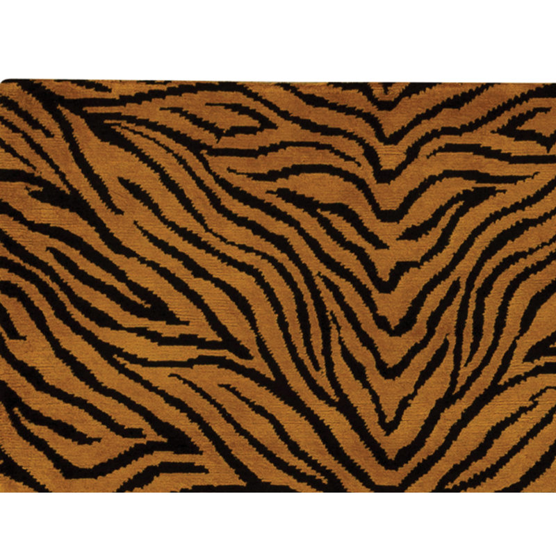 Hand Knotted Area Rug in Camel And Black