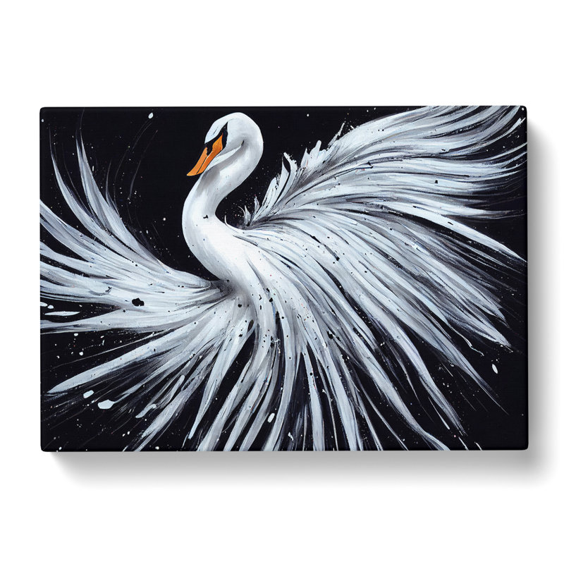 Splashed Swan Vol.1 Abstract - Wrapped Canvas, 35cm H x 50cm W x 3cm D
