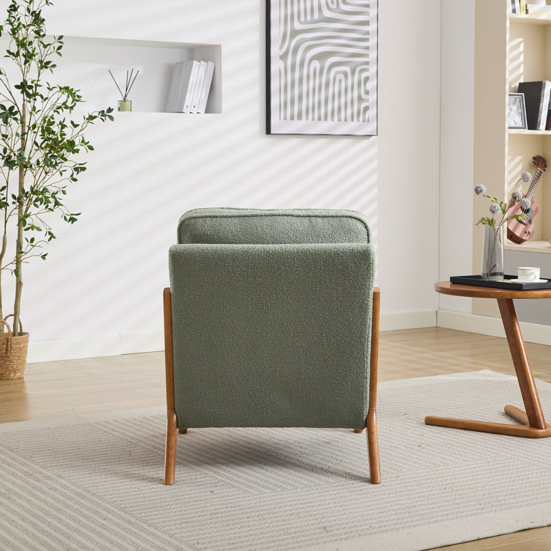 Homister Upholstered Armchair, Light Green Polyester