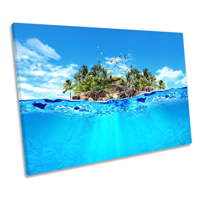 Paradise Desert Island Seascape - Wrapped Canvas Print