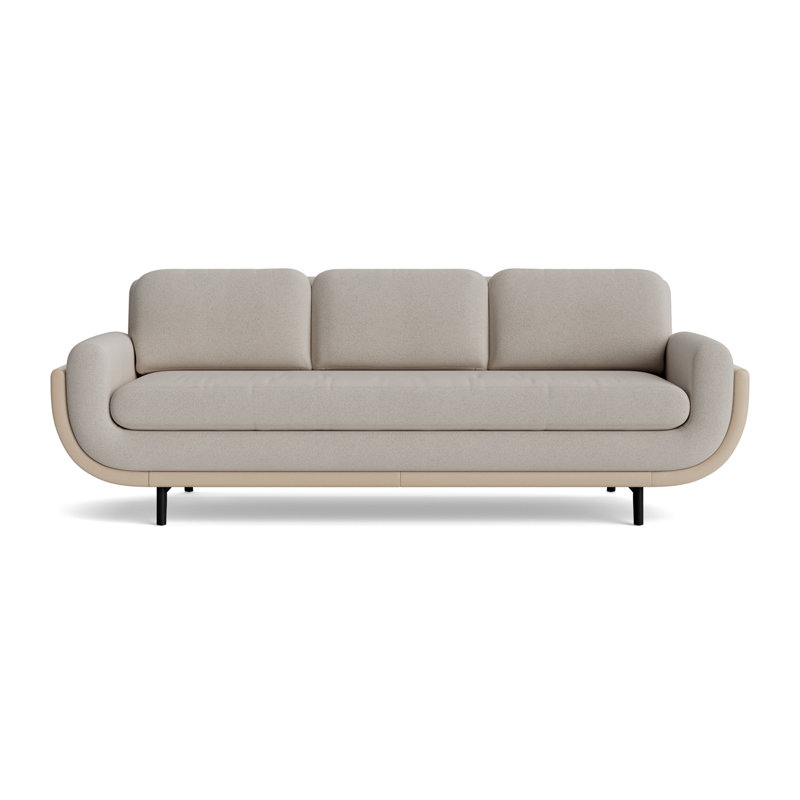Regatta 100 Sofa, Boucle - Dove Gray/Greenwich Leather - Taupe, Black