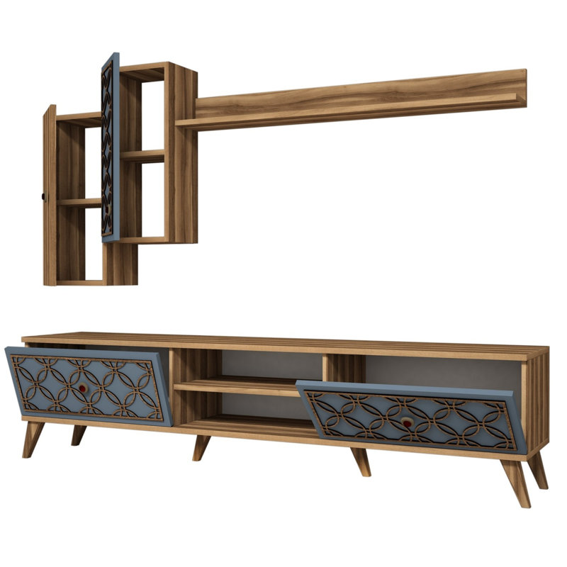 Foster Unfinished Entertainment Centre for TVs up to 70", Walnut/Chalcedony