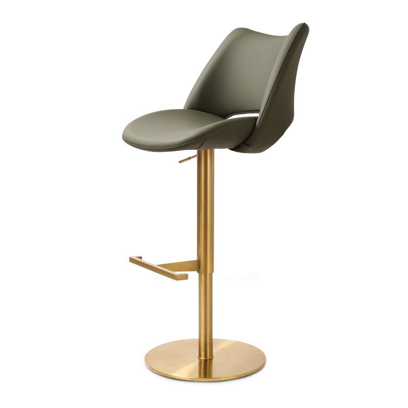 Sola Swivel Adjustable Height Counter Stool, Fiori Green