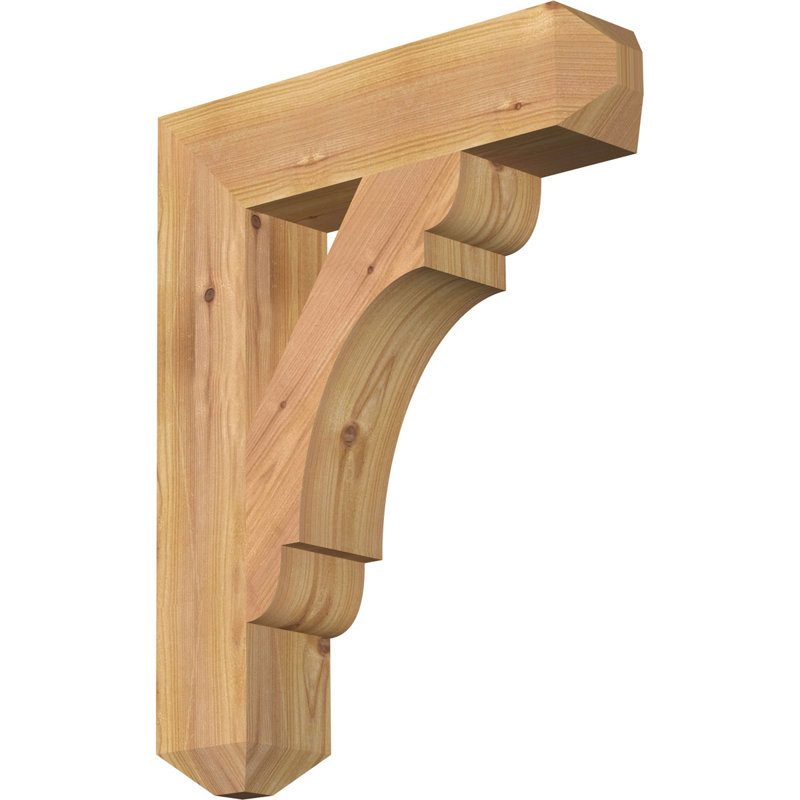 Olympic Craftsman Bracket, Western Red Cedar (Smooth), 20"H x 3.5"W x 16"D