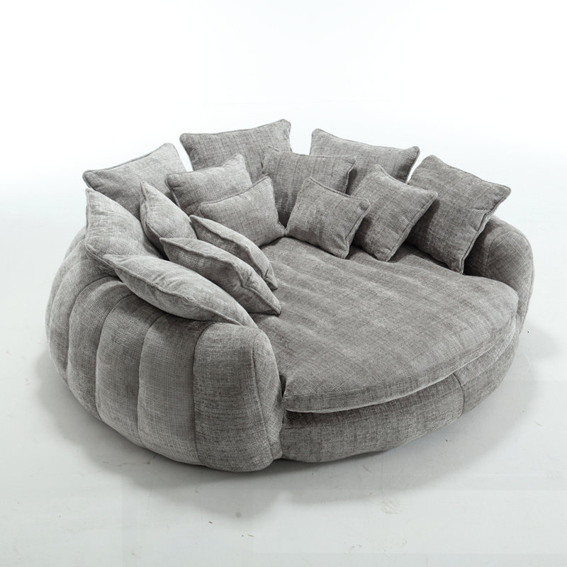 Modern oversized sofa bed with armrests, Light Gray