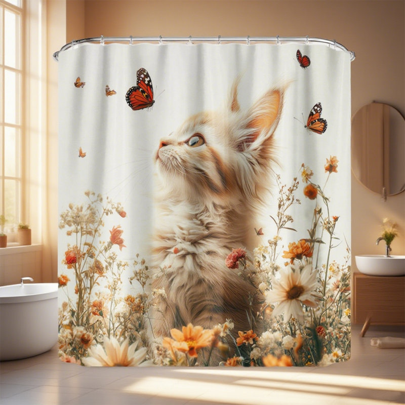 Mignon rideau de douche avec crochets