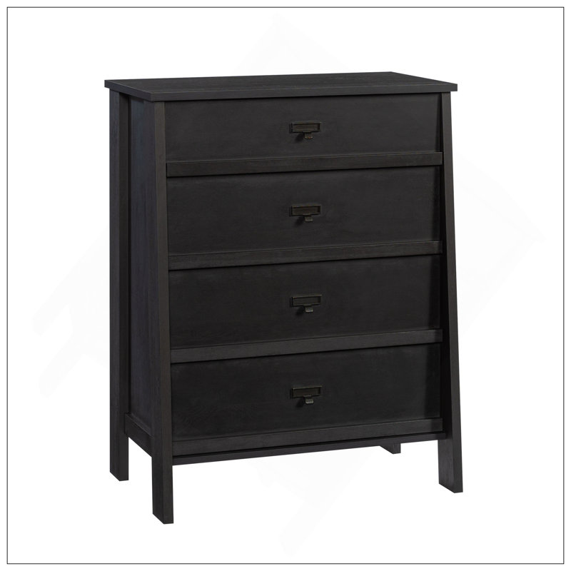 Commode 4 tiroirs, finition noire