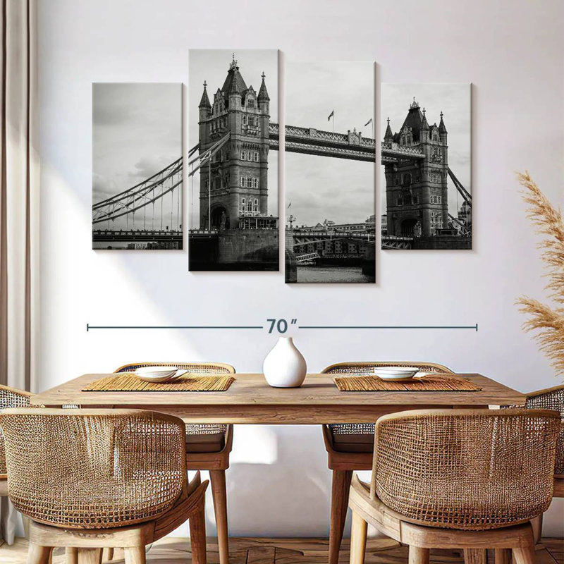 Lilie Tower Bridge en monochrome, H 42 po x l 68 po