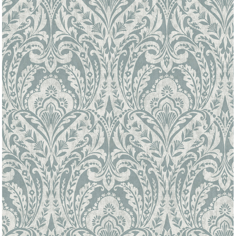 Berkshire Butter Damask Wallpaper, Blue