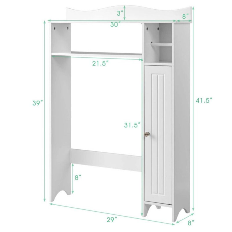Rangement au-dessus de la toilette l 30 po x H 42 po x P 8 po Mckellar
