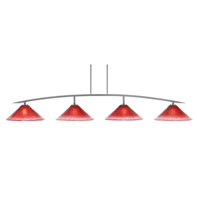 Kurve 4 Light Bar Shown In Graphite Finish With 16" Crystal Glass