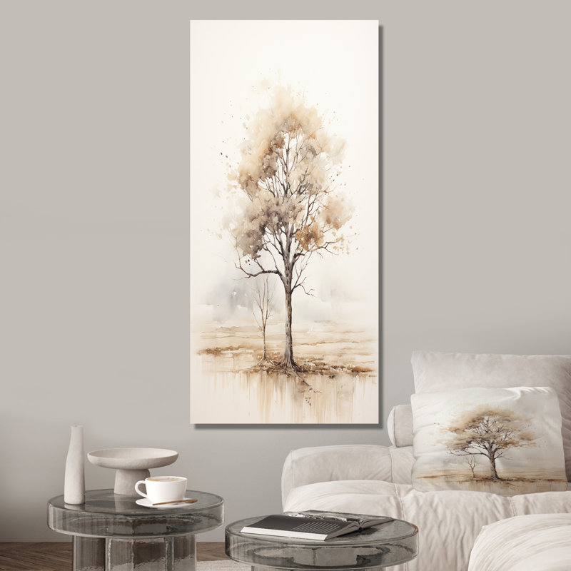 «Beige minimalisme», art mural africain, H 60 po x l 28 po x P 1,5 po, Toile tendue