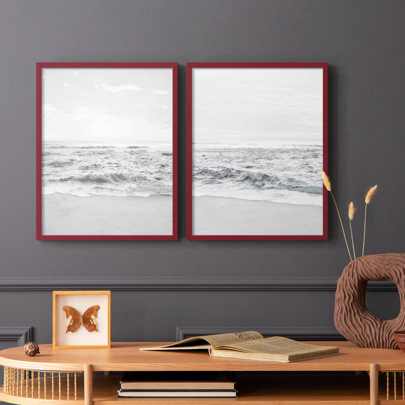 «Gentle Tides I», reproduction encadrée de qualité supérieure - prête à être accrochée - aucun clou requis - aucun clou requis