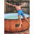Inflatable Hot Tub 7 Person Outdoor Spa, Drop Stitch Portable Hot Tub with Bubble Massage System for Home and Personal Relaxation, Fast Heating, Foam Mats, Wood Grain