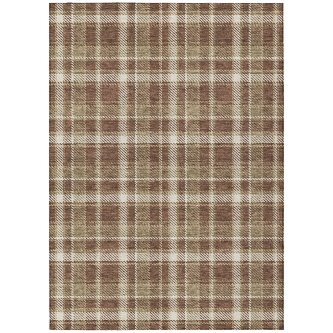 Washable Plaid Indoor / Outdoor Rug Bungalow Rose Rug 