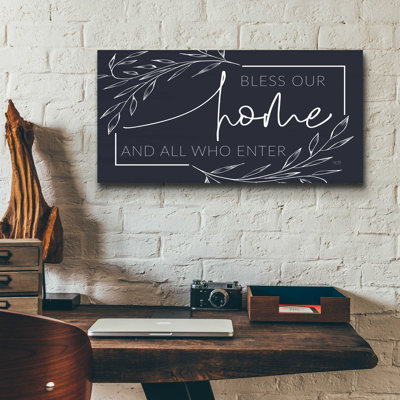 'Bless Our Home and All Who Enter' by Lux + Me Designs, Acrylic Glass Wall Art